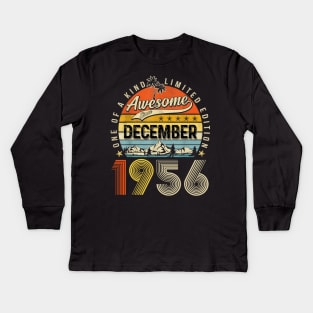 Awesome Since December 1956 Vintage 67th Birthday Kids Long Sleeve T-Shirt